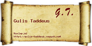 Gulis Taddeus névjegykártya